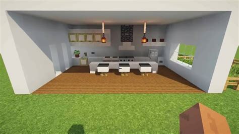 Aug 22, 2023 · 3. Corner Kitchen. Source. A pretty cool Minecraft kitchen with room for cutting boards! This build is a great example of how to build appliances in a non-modded game, for example the fridge uses an iron door, the sink uses a filled cauldron, and the stove uses overhead pistons as vents. 